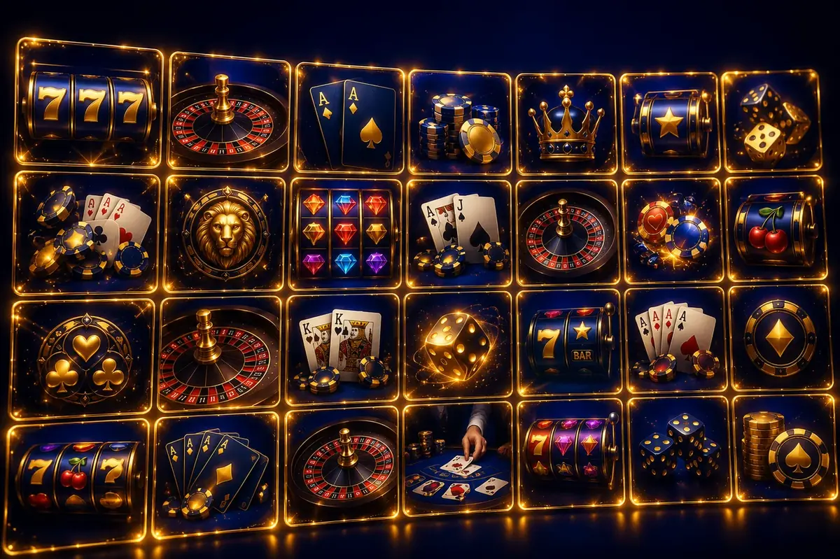 Wall of Zula Casino Canada game tiles including slots roulette blackjack and poker