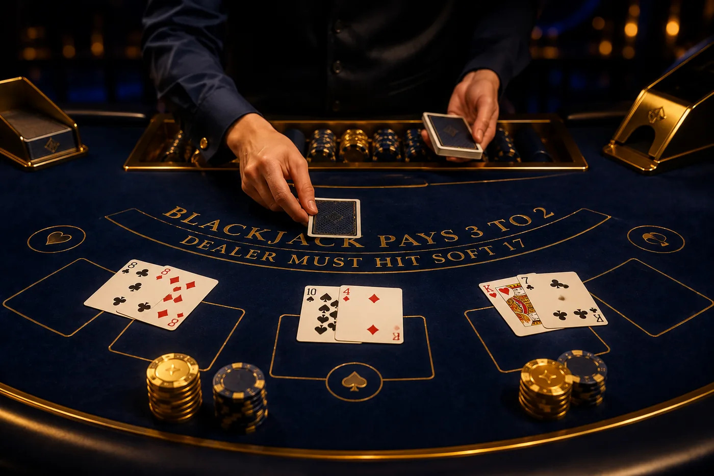 Evolution Gaming live dealer studio floor with blackjack table