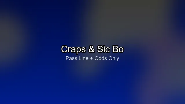 Craps table with dice and betting layout