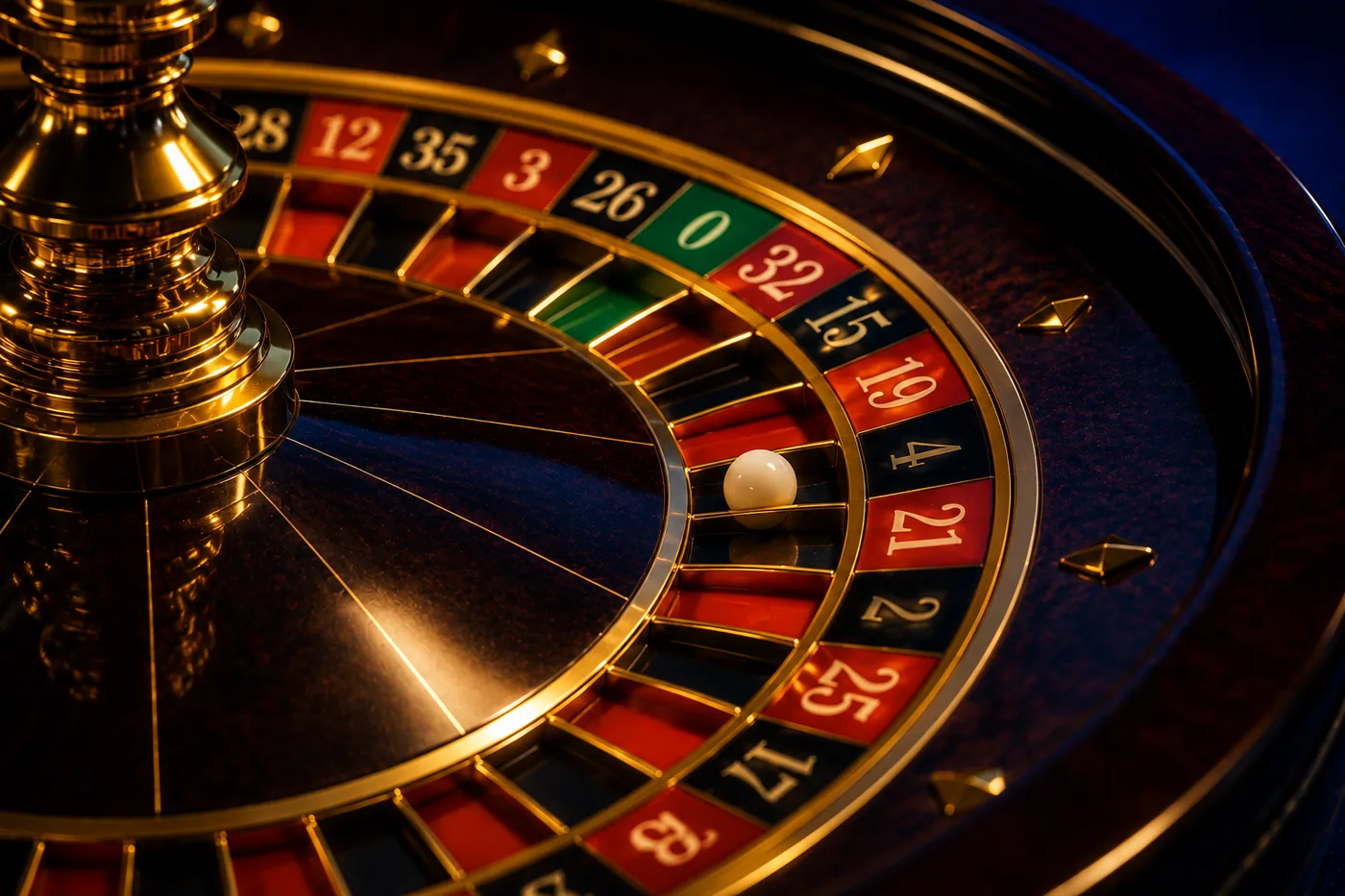 European roulette wheel and betting layout with chips
