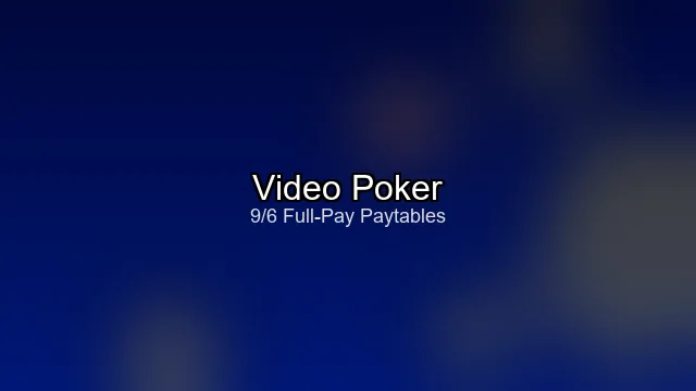 Video poker screen showing Jacks or Better paytable